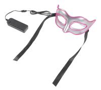 ROMISBABA Unisex Purple Luminous Half Face Party Mask Silver Base, Reusable Plastic Masquerade Cosplay Prop for Halloween, Dancing, and Carnival Events