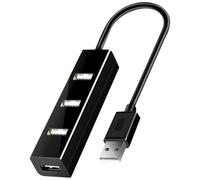 ROMISBABA Usb 2.0 Splitter Plastic 4 Ports Hub Usb Multi Port Adapter 1m Cable for Laptop Pc Desktop Home Office Use Black