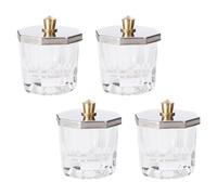 ROMISBABA Versatile Container with Lids 4pcs Glass Crystal Nail Art Bowls Preventing Liquid Volatilization on Mother's Day Or Christmas for Acrylic Liquid and Powder for Manicure Use