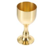 ROMISBABA Vintage Brass Goblet Multi-Functional Tabletop Cup for Buddhist Offering and Home Decor Lightweight Wear-Resistant Chalice Suitable for Zen Rooms Temples and Collectible Display
