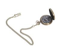 ROMISBABA Vintage Bronze Pocket Watch for Men with Large Chain Oversized Mechanical Roman Numeral Dial Metal Antique Design for Collectors Parties and Special Events