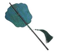 ROMISBABA Vintage Chinese Handheld Fan with Tassel Lightweight Ancient Bamboo Waist Fan for Women Traditional Handmade Decorative Dancing Accessory for Cosplay Hanfu Party and Home Decor
