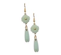 ROMISBABA Vintage Earrings for Women Long Glass Ear Drops Boho Ethnic Dangling Jewelry Stylish Light Green Dangler for Party Travel Work