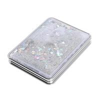 ROMISBABA Vintage Finish Makeup Compact Lightweight Women Mirror for Portable Abs Material Small Pocket Use with Elegant Silver Date and Party