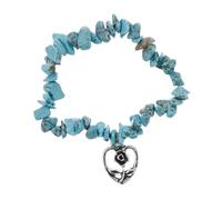 ROMISBABA Vintage Heart Pendant Turquoise Bracelet for Women Durable Decorative Jewelry Elegant Boho Style Romantic for Her for Various Events