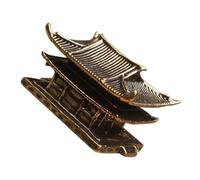 ROMISBABA Vintage Miniature Brass Pagoda Statue for Living Decor Asian Zen Garden Ornament Creative Pavilion Figurine for Office and Aquarium Display Unique Fairy Garden Collectible
