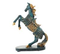 ROMISBABA Vintage Resin War-horse Statue Desktop Adornment Stable Flat Base Creative Armor Steed Sculpture for Home Office Living Decoration