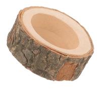 ROMISBABA Washable Feeding Bowl Wooden Hamster Supply Rat Food Dish with Smooth Inner Surface and Anti-tip Design Brown Wood for Small Sized Animals and Chinchilla