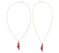 ROMISBABA Watermelon Charm Necklace Unisex Fruit Pendant with Palestine Flag Design Lightweight Jewelry for Casual and Formal Wear Gift