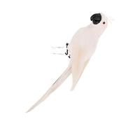 ROMISBABA White Realistic Parrot Ornament Garden Statue Outdoor Decorative Plumage Craft Scene Layout Prop for Patio Lawn and Garden