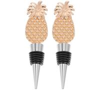 ROMISBABA Wine Bottle Stoppers and Decorative Design 2pcs Pineapple Shaped Made of and Zine-Alloy with Anti-Rust Feature for Home Bar Use