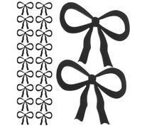 ROMISBABA Wine Glass Markers Organized Drinks Tracking Bow Acrylic 30pcs for Flutes Black with Universal Compatibility, Charming Bowknot Drink Tags for Bridal Shower and Bachelorette Party