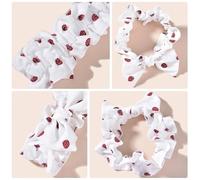 ROMISBABA Women Headband with Strawberry Pattern, Thin Elastic Cloth Hair Band for Washing Face and Spa, Comfortable to Wear, Hold Hair in Place, Fashionable and Attractive Accessory
