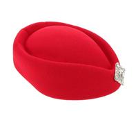 ROMISBABA Women’s British Style Red Beret Hat, Flight Attendant Stewardess Cap for Uniform, Party Cosplay and Stage Performance Accessory