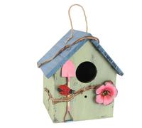 ROMISBABA Wood Hanging Bird House Outdoor Decor Garden Nesting Box for Small Birds Creative Rustic Design for Porch and Decoration