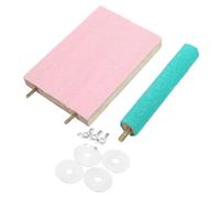 ROMISBABA Wood Stand and Grind Arenaceous Stick Set for Parrots and Small Animals Paw Grinding Claw with Bird Springboard Cage Accessories for Playing and Rest Random Random Color