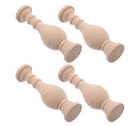 ROMISBABA Wooden Baluster Traditional Roman Pillar Inspired 4pcs for Cabinet Post Repair and Stairs, Beige Wood Material Authentic Texture and Easy Cleaning Decorative Furniture