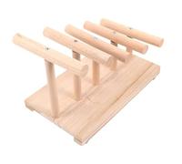 ROMISBABA Wooden Bird Training Perch Stand for Parrots Durable Desktop Bird with Stable Base for Training Play Parrot Playstand for Home Office