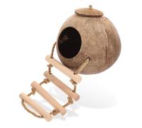 ROMISBABA Wooden Hamster Hideout House with Ladder Design Hanging Pet Nest for Birds and Hamsters Safe Climbing Hideaway for Budgies Parrots Lovebirds and Animals