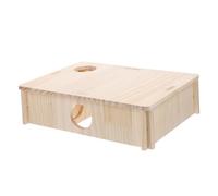 ROMISBABA Wooden Hamster Hideout Maze with Six Chambers for Small Pets Comfortable Guinea Pig and Chinchilla Hideaway Quiet Private Nest for Rest and Play