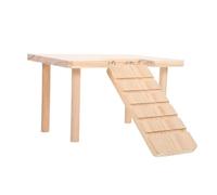 ROMISBABA Wooden Hamster Platform with Hanging Ramp for Climbing Exercise Multi Functional Small Animal Climbing Stand Wear Resistant Pet Activity Ramp for Hamsters and Guinea Pigs