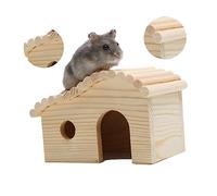 ROMISBABA Wooden Hut Hamster House Nest Habitat for Small Animals Pet Mice for Hamster Hideout in Cage Playtime