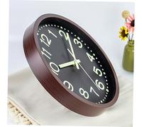 ROMISBABA Wooden Round Wall Clock with Luminous Arabic Numerals Silent for Bedroom and Living Decor Retro Style Wall-mounted Non-battery Clock Vintage Farmhouse Mediterranean Flair