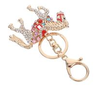 ROMISBABA Year Rhinestone Horse Keychain Compact Purse Charm Stylish Metal Keyring for Car Keys Handbags Symbolic Zodiac Animal Accessory