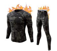 romision Long Johns Thermal Underwear for Men Fleece Lined Base Layer Set Top and Bottom for Cold Weather XS-4XL