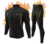 romision Long Johns Thermal Underwear for Men Fleece Lined Base Layer Set Top and Bottom for Cold Weather XS-4XL