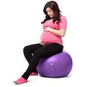 ROMIX Pregnancy Ball, 65cm Exercise, Yoga and Swiss Ball with Pump, Anti-Burst Birthing Ball for Pregnancy, Labour Stability, Maternity and Postpartum Recovery, Fitness, Gym, Yoga, Workout, Therapy