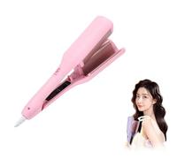 Rommantic French Egg Roll Curling Iron, 32mm Water Ripple V-Shaped Big Wave Curler, 4 Gears Adjustable Temperature, Fast Heating for All Hair Types (Pink)