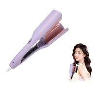 Rommantic French Egg Roll Curling Iron, 32mm Water Ripple V-Shaped Curler, Big Wave Iron Wand, 4 Gears Adjustable Temperature, Fast Heating, Tools for All Hair Types (Purple)