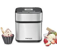 Rommelsbacher DANS 12 1.5 l Stainless Steel/Black Ice Cream Maker, Automatic, 500 ml Capacity, Includes Ice Cream Spoon, Recipe Ideas, 2.94 kg