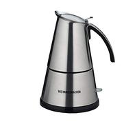 Rommelsbacher Espresso Cooker EKO 366/E, Electric, High-Quality Stainless Steel Jug, Filter Insert for 3 or 6 Cups, Concealed Heating Element, 360° Central Base, Automatic Shut-Off, 365 W