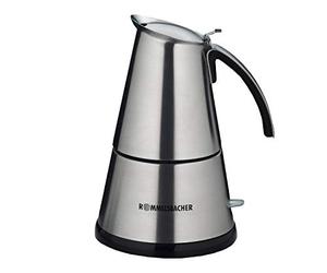 Rommelsbacher Espresso Cooker EKO 366/E, Electric, High-Quality Stainless Steel Jug, Filter Insert for 3 or 6 Cups, Concealed Heating Element, 360° Central Base, Automatic Shut-Off, 365 W