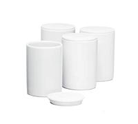 ROMMELSBACHER JB 4 Ceramic Portion Cup Set 125 ml Each with Lid Suitable for Yogurt Maker JG 80 White