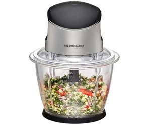 ROMMELSBACHER Multi Chopper MZ 500 - Powerful Motor, 4-Blade Special Knife Made of Stainless Steel, 1.5 Litre Glass Container, Black/Brushed Chrome, 500 Watt