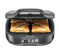 ROMMELSBACHER ST 1800 Sandwich Maker, 4 XL Sandwiches, Non-Stick Coating, 15-Minute Timer, Auto Shut-off, Cool Touch Housing, 1800 W, Slate Grey