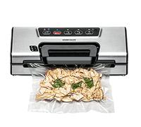 ROMMELSBACHER Vacuum Sealer VAC 385, 12 Litres/Minute, One-Handed Operation, Roll Compartment, Sturdy Sealing Seam, Hose Connection for Containers, Fully Automatic & Manual Vacuum & Seal, Stainless