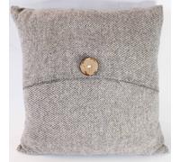 Romney Marsh Wools Fostum British Soft Wool Cushion, Button Design in Grey | Size: 40 cm x 40 cm Romney Marsh Wools Grey 40 cm x 40 cm