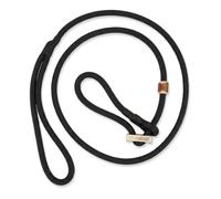 ROMNEYS Durham Strong 8 mm Moxon Lead & Collar in One, Slip Lead with Pull Stop, Adjustable, No Metal Parts, Handmade in Germany, 130 cm (Black)