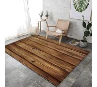 ROMOER Area Rugs Ancient And Delicate Wood Grain Carpet Living Room Floor Mats Bedroom Soft Low Pile Carpet Brown Machine Washable Area Rug, For Bedroom Entryway Rug Bedside Balcony Foyer Mat,
