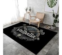 ROMOER Area Rugs Living Room Ancient Viking Runes Non Slip Carpet Fade Resistant, Stain ResistantWashable Rug Soft Short Pile For Bedroom Nursery Dining Room Kitchen Black,