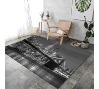 ROMOER Home Brooklyn Bridge At Night Design Area Rug Carpet For Living Room Bedroom Grey Short Pile Washable Rugs For Living Room Bedroom Soft Non Shedding Home Decoration,