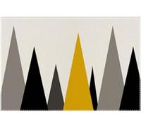 ROMOER Placemats Grey Yellow Table Mats Set Of 8 Place Flax Table Mats Heat Resistant Insulation Table Mats Stain Resistant Table Placemats Non-Slip Waterproof Dinner Mats Decor,Set Of 8