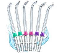 ROMOLY 6 PCS Accessories For Electric Flossers -Premium Replacement Jet Tips for Water Flossers Cleans Between Teeth and Under Gum Edge Compatible with WP-100 and other models