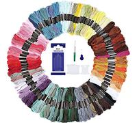 Romon 100 Colours Embroidery Thread, Multicoloured Embroidery Threads with Accessories Tool for Embroidery Arts and Cross Stitch, 8 m (100 Colours)