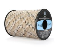 Romon 9-Core Paracord 550 Type III Rope, 50 m x 4 mm, Desert Camouflage - Nylon Survival Cord for Outdoor, Camping, Dog Collar & DIY Crafts