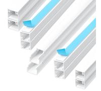 Romon Cable Duct White Self-Adhesive Cable Duct for Hiding Power Cables, Speaker Cables or TV Cables in Your Home or Office (12 mm x 12 mm, Pack of 10, 0.4 m)